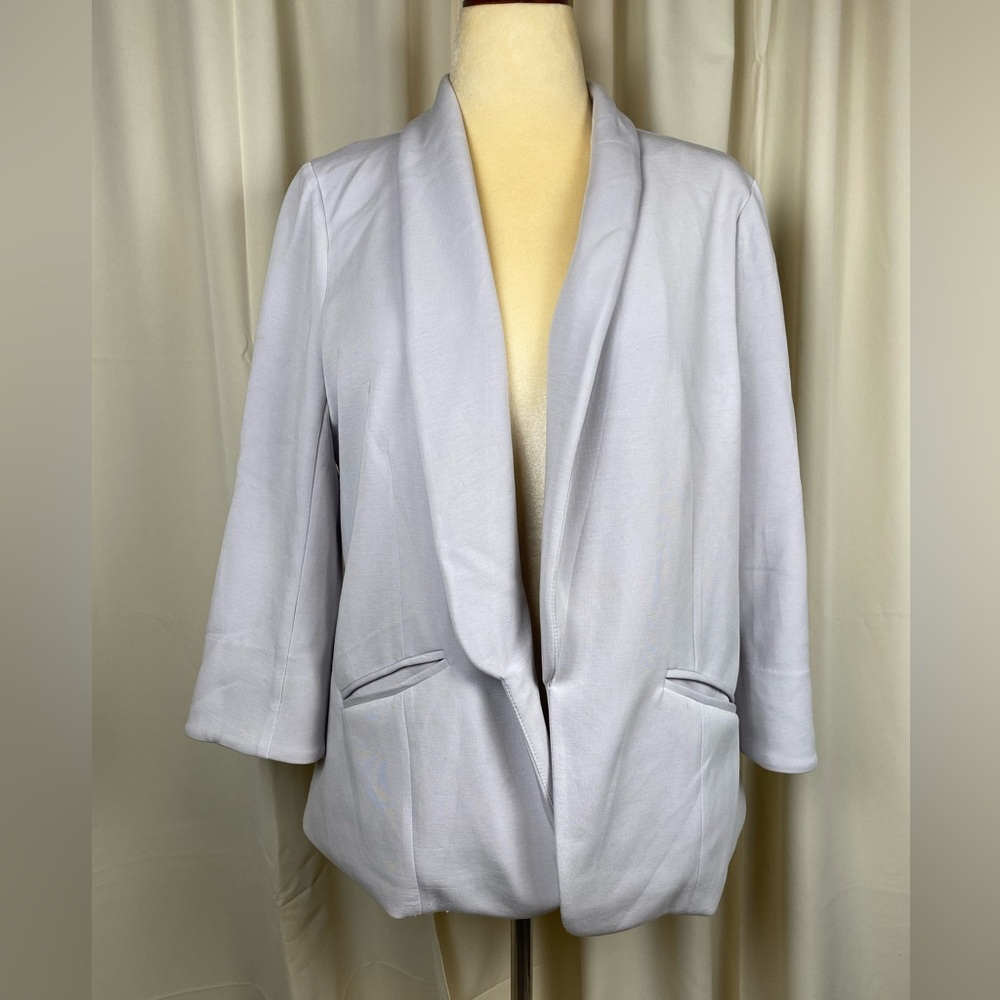 Skies Are Blue Light Gray Blazer